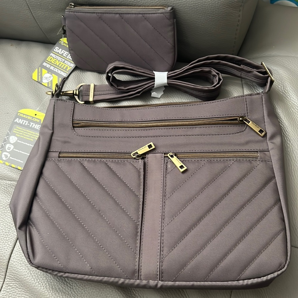 Travelon Anti-Theft Crossbody and RFID ID Pouch Set